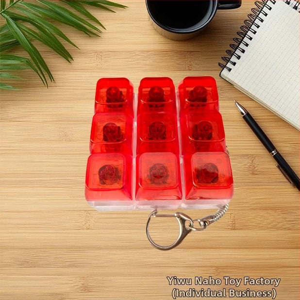 Δοκιμαστής καπακίων πλήκτρων εννέα κελιών, μπρελόκ – Πλαστικό, Σύγχρονο μινιμαλιστικό στυλ, έτοιμο για δώρο