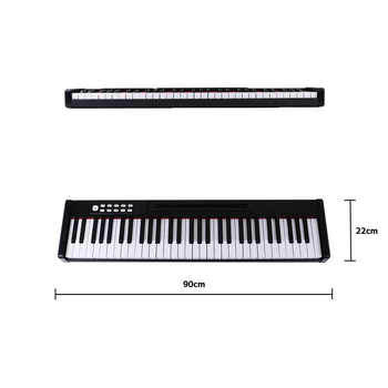 Φορητό ηλεκτρονικό πιάνο με 61 πλήκτρα, ευαισθησία στην απόκριση, Bluetooth MIDI, διπλά ηχεία, 101–200 ήχοι
