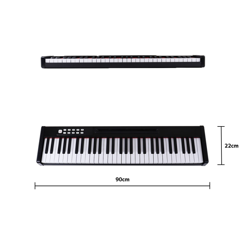 Φορητό ηλεκτρονικό πιάνο με 61 πλήκτρα, ευαισθησία στην απόκριση, Bluetooth MIDI, διπλά ηχεία, 101–200 ήχοι