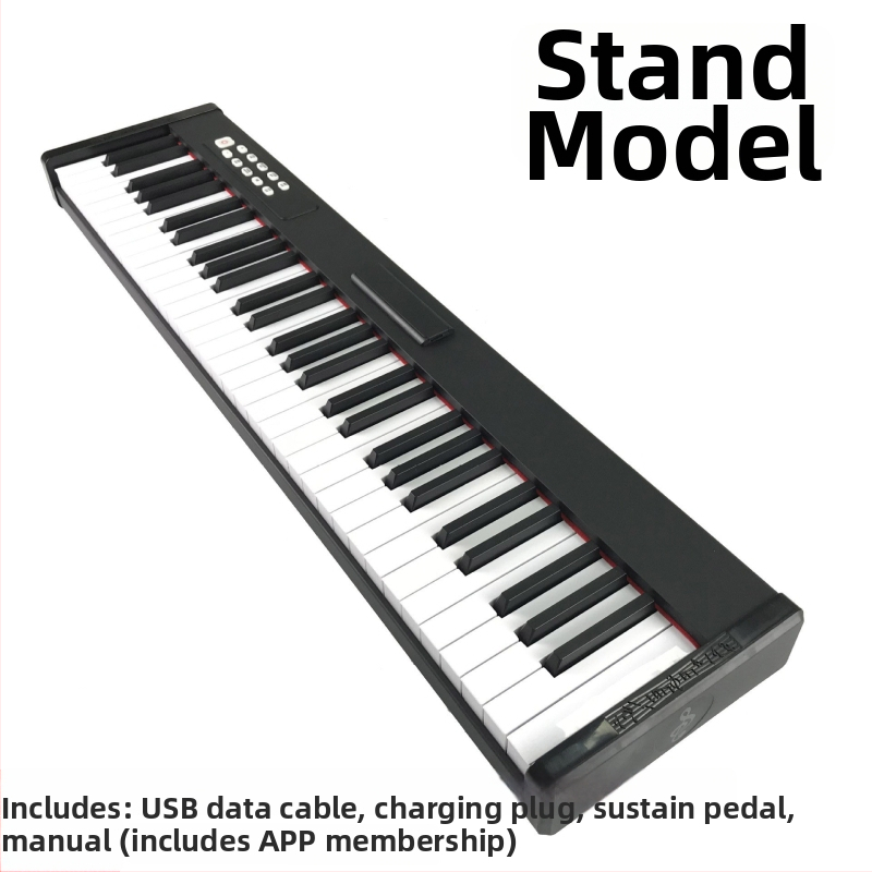 Portatīvs elektroniskais pianīns ar 61 taustiņiem, jutīga klaviatūra, Bluetooth MIDI, dubultie skaļruņi, 101–200 skaņas