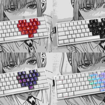 Keycap komplekts mehāniskajai tastatūrai 60/65/68, tauriņa sirds dizains, caurspīdīgs, oriģināla augstums, bez eļļošanas, saderīgs ar kruststabu stieņiem (MX tips), 20 taustiņi