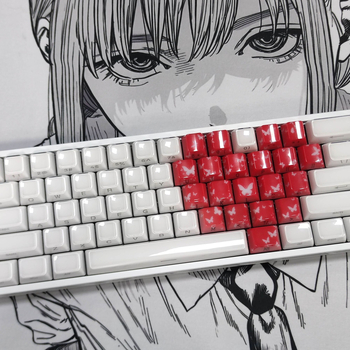 Keycap komplekts mehāniskajai tastatūrai 60/65/68, tauriņa sirds dizains, caurspīdīgs, oriģināla augstums, bez eļļošanas, saderīgs ar kruststabu stieņiem (MX tips), 20 taustiņi