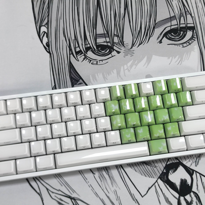 Keycap komplekts mehāniskajai tastatūrai 60/65/68, tauriņa sirds dizains, caurspīdīgs, oriģināla augstums, bez eļļošanas, saderīgs ar kruststabu stieņiem (MX tips), 20 taustiņi