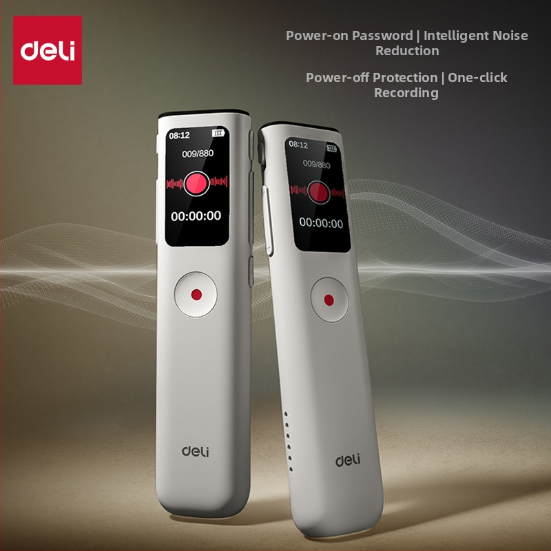 Deli MP305/MP306/MP307/MP308 Nešiojamos garso įrašymo priemonė su vienu paspaudimu įrašymu ir išmaniu triukšmo slopinimu, plastikinis korpusas, biurui ir namų naudotojams