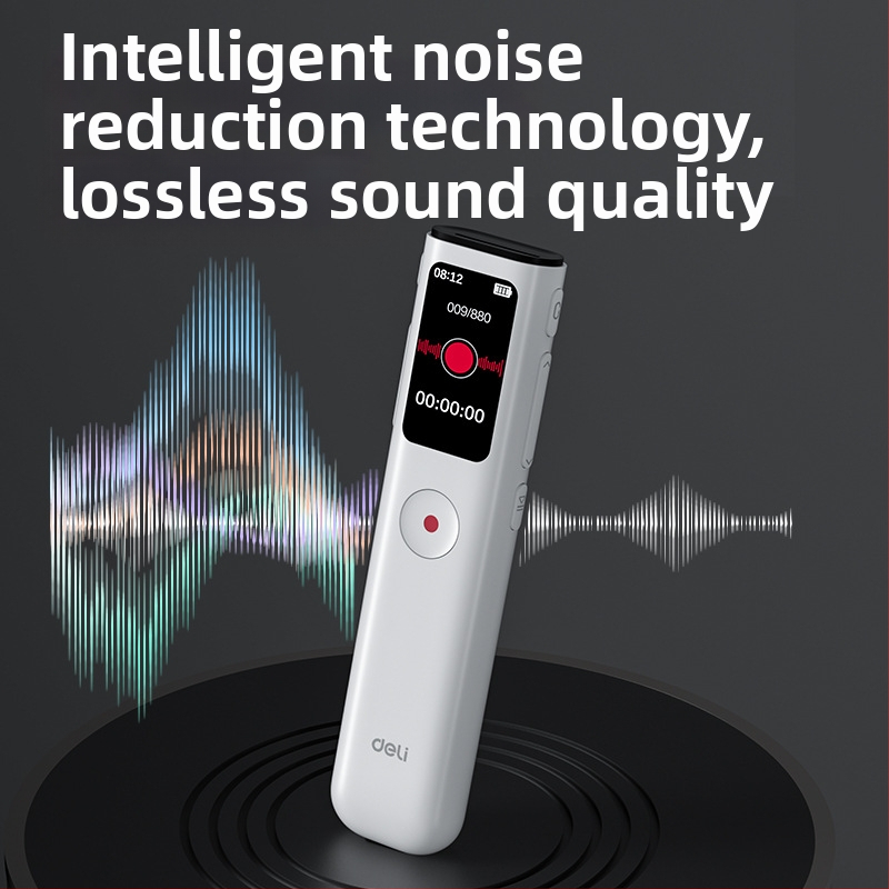 Deli MP305/MP306/MP307/MP308 Nešiojamos garso įrašymo priemonė su vienu paspaudimu įrašymu ir išmaniu triukšmo slopinimu, plastikinis korpusas, biurui ir namų naudotojams