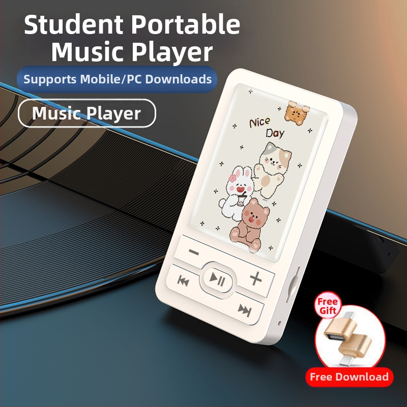 Mini MP3 prehrávač s kreslenými vzormi, slot na kartu, epoxidové potiahnutie — WANKEY MP3