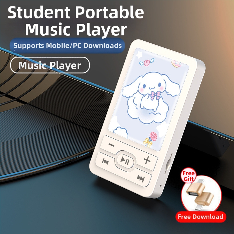 Mini MP3 prehrávač s kreslenými vzormi, slot na kartu, epoxidové potiahnutie — WANKEY MP3