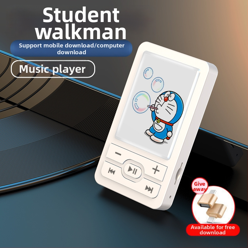 Mini MP3 prehrávač s kreslenými vzormi, slot na kartu, epoxidové potiahnutie — WANKEY MP3