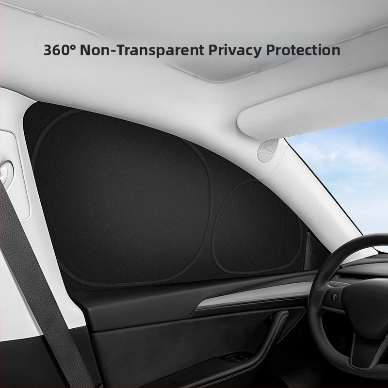 Parasolar auto pentru fereastra laterală Xiaomi Su7/Yu7 - intimitate, protecție solară și izolare termică; material: pânză cu luciu argintiu de înaltă calitate; montaj: ventuză; personalizare: da; imprimare logo disponibil.