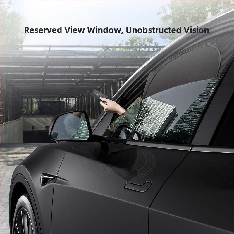 Parasolar auto pentru fereastra laterală Xiaomi Su7/Yu7 - intimitate, protecție solară și izolare termică; material: pânză cu luciu argintiu de înaltă calitate; montaj: ventuză; personalizare: da; imprimare logo disponibil.