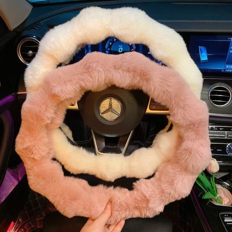 Le ying plišani navlak za volan za zimu, univerzalni pristajanje, instalacija za posebne automobile, poslovni stil
