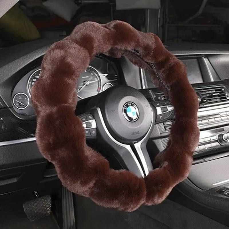Le ying plišani navlak za volan za zimu, univerzalni pristajanje, instalacija za posebne automobile, poslovni stil