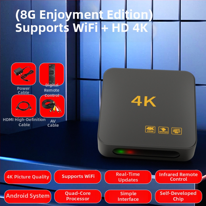 4K bezdrôtový set-top box s Wi-Fi, HDMI, USB a 128 MB pamäťou