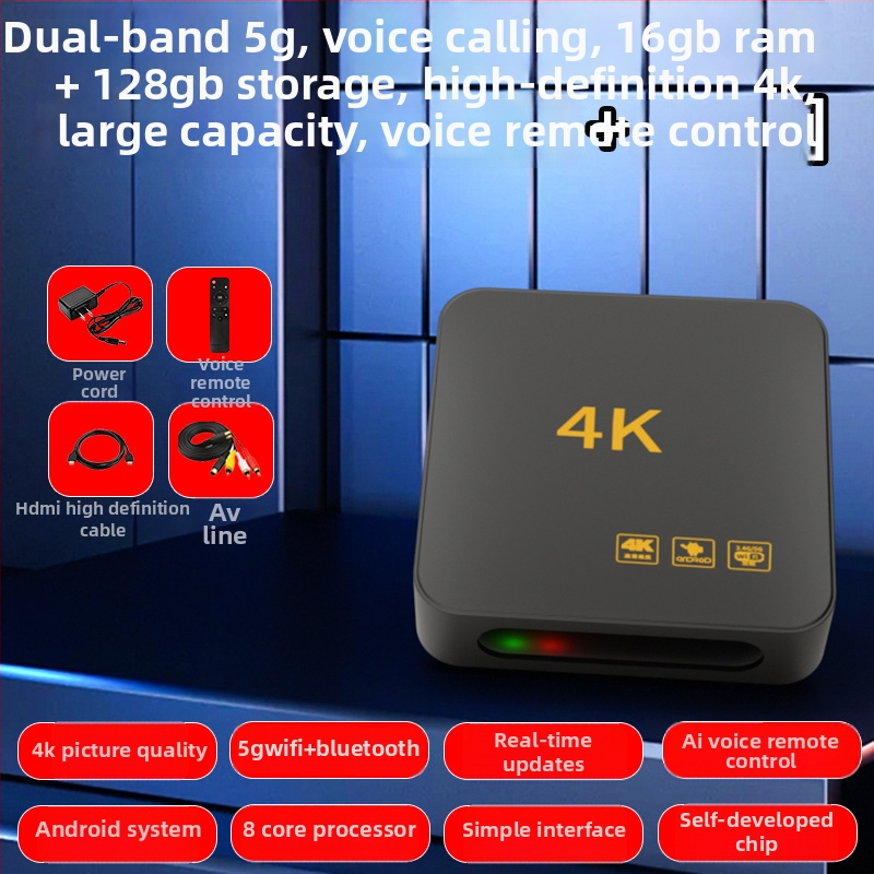 4K bezdrôtový set-top box s Wi-Fi, HDMI, USB a 128 MB pamäťou