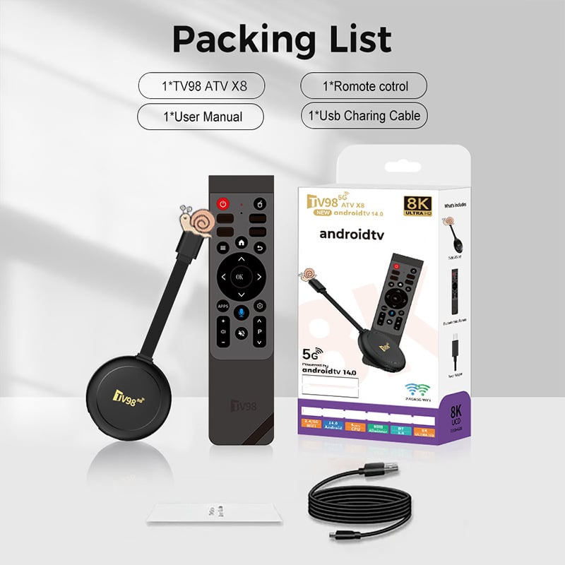 TV Box TV98 — Android 14, четириядрен процесор, 2GB RAM, 8GB вътрешна памет, 4K 3840x2160