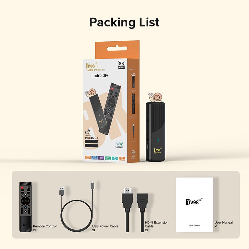 TV Box TV98 — Android 14, четириядрен процесор, 2GB RAM, 8GB вътрешна памет, 4K 3840x2160