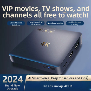 Televīzijas set-top box, 4K izšķirtspēja, bezvadu Wi‑Fi, Bluetooth, 8 GB atmiņa