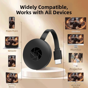 Bezvadu ekrāna spoguļa adapters mobilajam tālrunim — modelis G2, HDMI, 1080p izšķirtspēja, RK3036 procesors, 128MB atmiņa