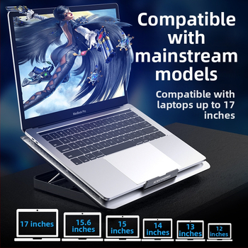 Chladič na notebooku A18s – hliníková zliatina, vzduchové chladenie, hmotnosť 1 kg, kompatibilný s notebookmi/Ultrabook/Playbook