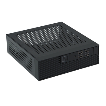 Mini ITX HTPC korpuss M10, no auksti valcēta tērauda, priekšējais USB 2.0, saderīgs ar ITX mātesplati, ārējais barošanas adapters, vertikāla vai horizontāla uzstādīšana