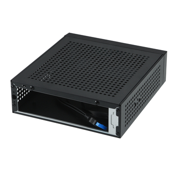 Mini ITX HTPC korpuss M10, no auksti valcēta tērauda, priekšējais USB 2.0, saderīgs ar ITX mātesplati, ārējais barošanas adapters, vertikāla vai horizontāla uzstādīšana