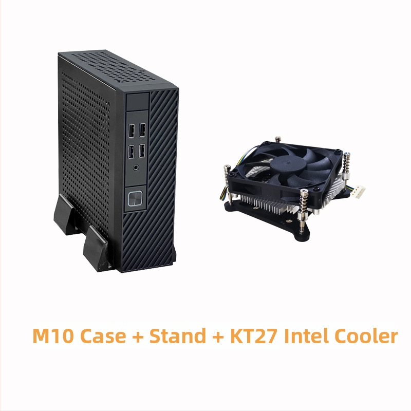 Mini ITX HTPC korpuss M10, no auksti valcēta tērauda, priekšējais USB 2.0, saderīgs ar ITX mātesplati, ārējais barošanas adapters, vertikāla vai horizontāla uzstādīšana