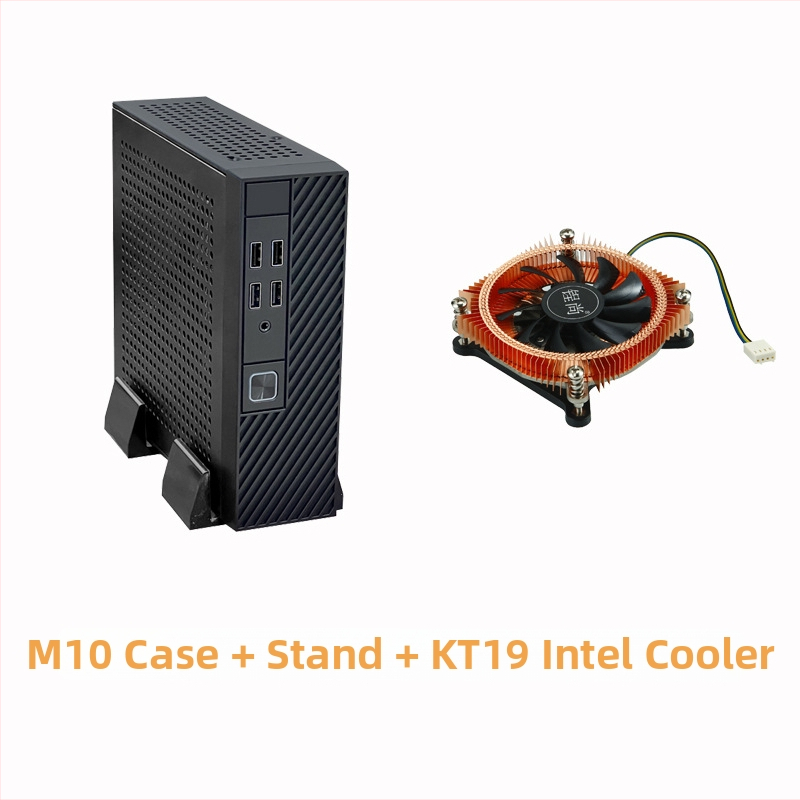 Mini ITX HTPC korpuss M10, no auksti valcēta tērauda, priekšējais USB 2.0, saderīgs ar ITX mātesplati, ārējais barošanas adapters, vertikāla vai horizontāla uzstādīšana