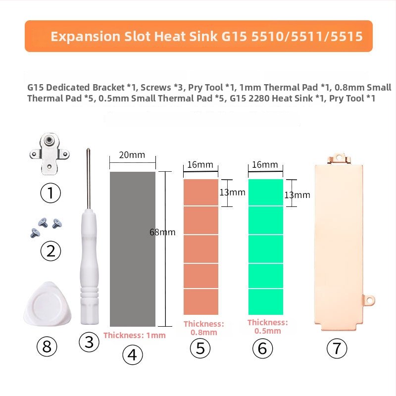 M.2 SSD stiprinājums ar dzesēšanu Dell G15 (5510/5511/5515)