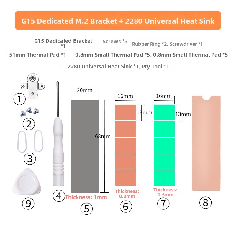M.2 SSD stiprinājums ar dzesēšanu Dell G15 (5510/5511/5515)