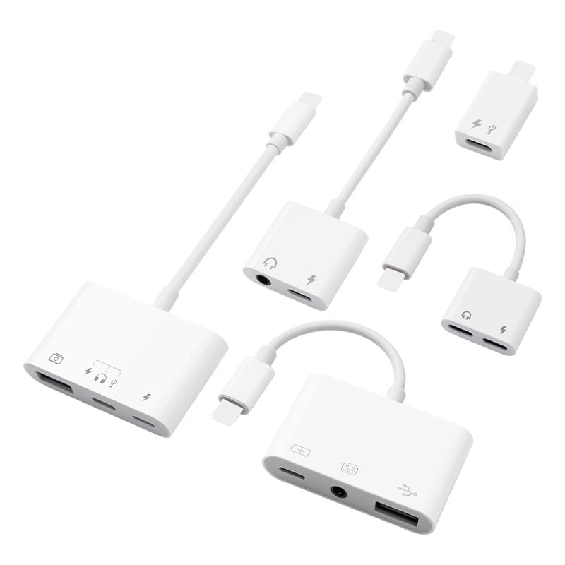 iPhone 11–14 OTG adapter s 3,5 mm audio kabelom – 2 u 1