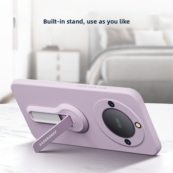 Honor X40 šķidrā silikona aizmugurējais vāciņš ar statīvu un rokas siksnu, pilna kameru aizsardzība, pret kritieniem