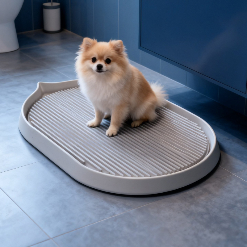 Τουαλέτα σκύλων – αντιολισθητική επιφάνεια, κάθετος σωλήνας με λαβή, εύκολος καθαρισμός και δυνατότητα πλυσίματος