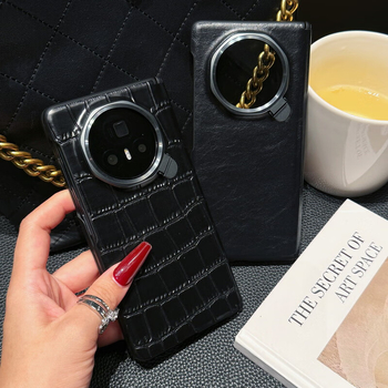 Carcasă pentru telefon Honor MagicV3 cu suport pentru lentile, balama pe axă centrală, piele naturală, protecție completă, rezistentă la șocuri și uzură