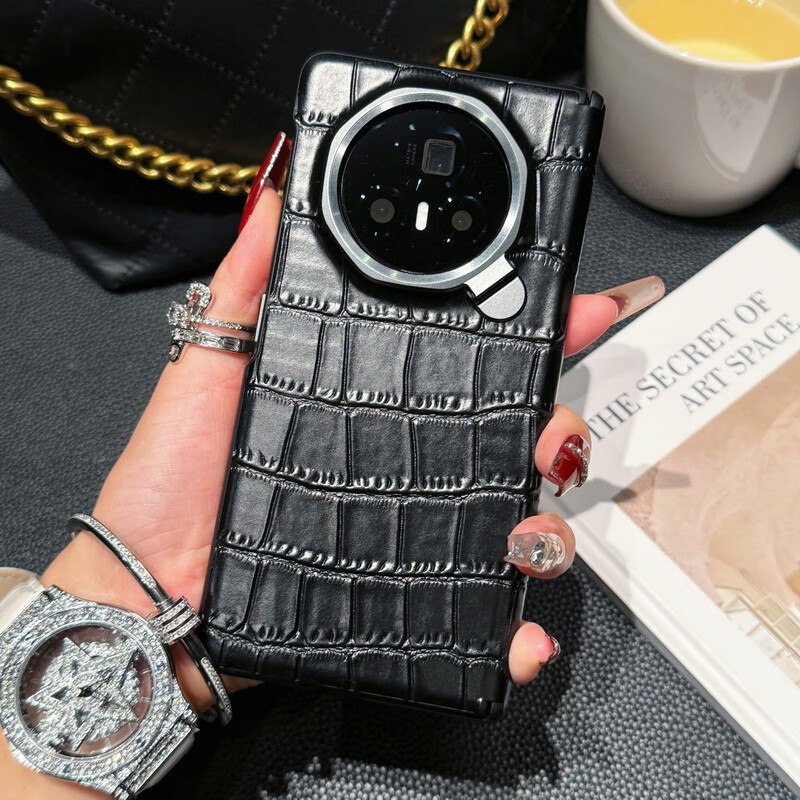 Carcasă pentru telefon Honor MagicV3 cu suport pentru lentile, balama pe axă centrală, piele naturală, protecție completă, rezistentă la șocuri și uzură