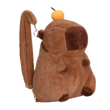 Capybara λούτρινο backpack - ζωικό λούτρινο τσαντάκι με πλήρωση PP βαμβάκι, για ηλικίες 14+