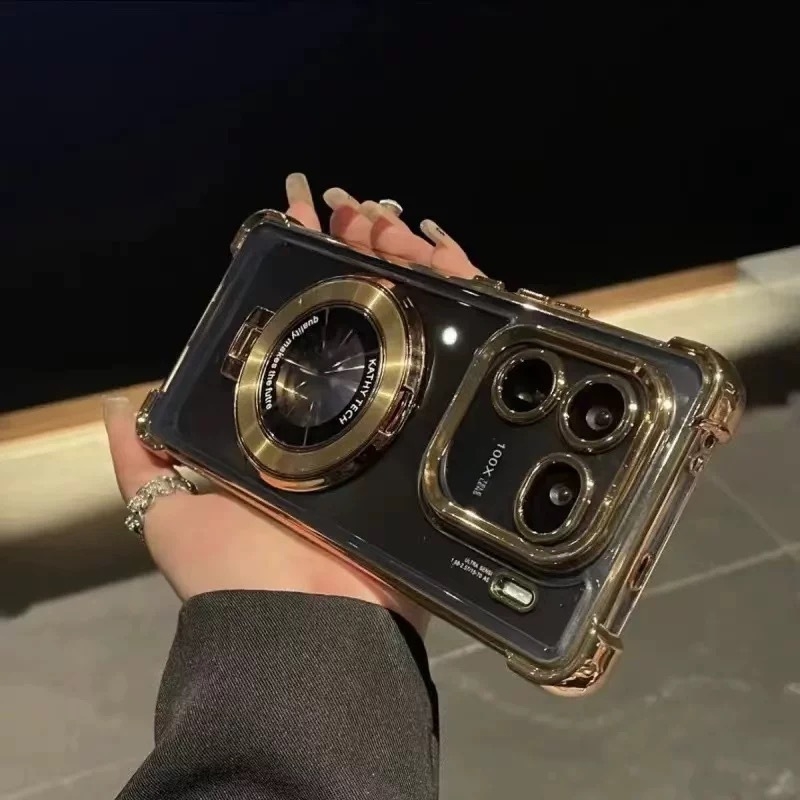 Θήκη κινητού IQOO 12 Pro Vivo σειρά – διαφανής υψηλής διαφάνειας, ανθεκτική στις πτώσεις, ακρυλικός πίσω, με ενσωματωμένο προστατευτικό φιλμ φακού και βάση