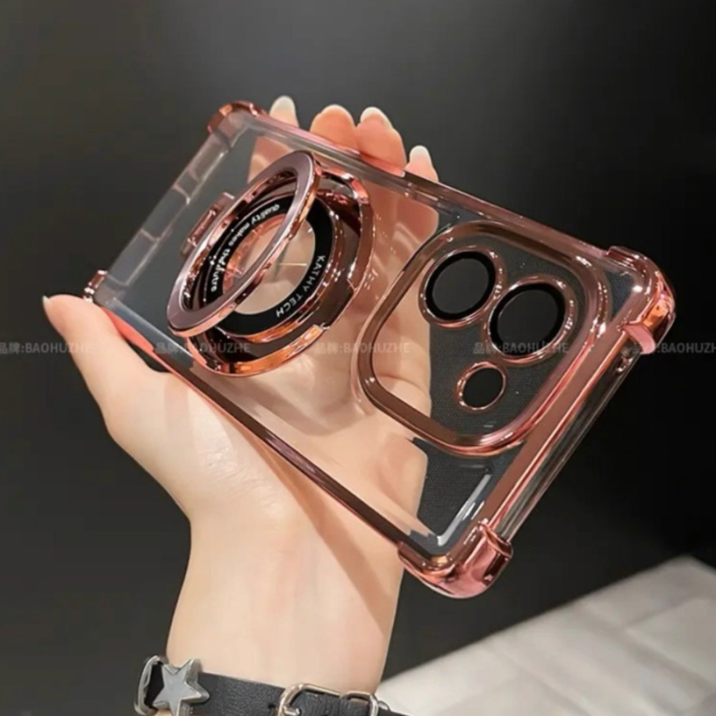 Θήκη κινητού IQOO 12 Pro Vivo σειρά – διαφανής υψηλής διαφάνειας, ανθεκτική στις πτώσεις, ακρυλικός πίσω, με ενσωματωμένο προστατευτικό φιλμ φακού και βάση