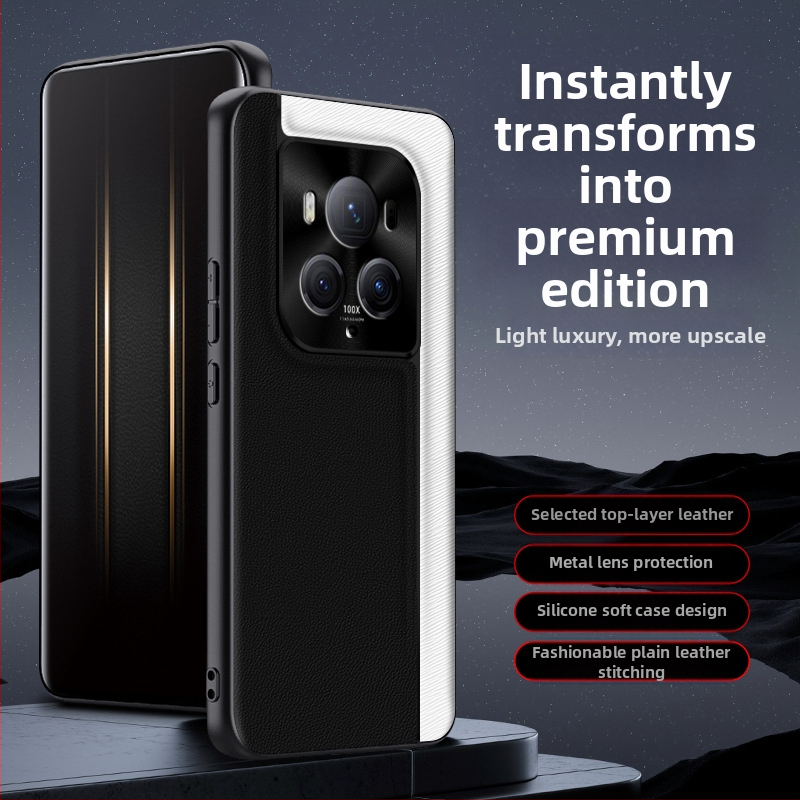 QML obal na telefón pre Honor Magic6Pro, z imitovanej kože, matný povrch, kockovaný vzor, ochrana proti pádu