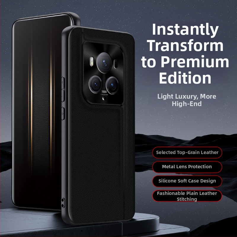 QML obal na telefón pre Honor Magic6Pro, z imitovanej kože, matný povrch, kockovaný vzor, ochrana proti pádu