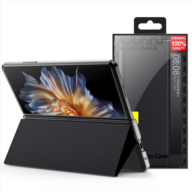 Carcasă din piele pentru Honor Magic V2, cu suport încorporat și fereastră inteligentă de somn – protecție la șocuri, disipare a căldurii, antiamprentă, rezistentă la uzură