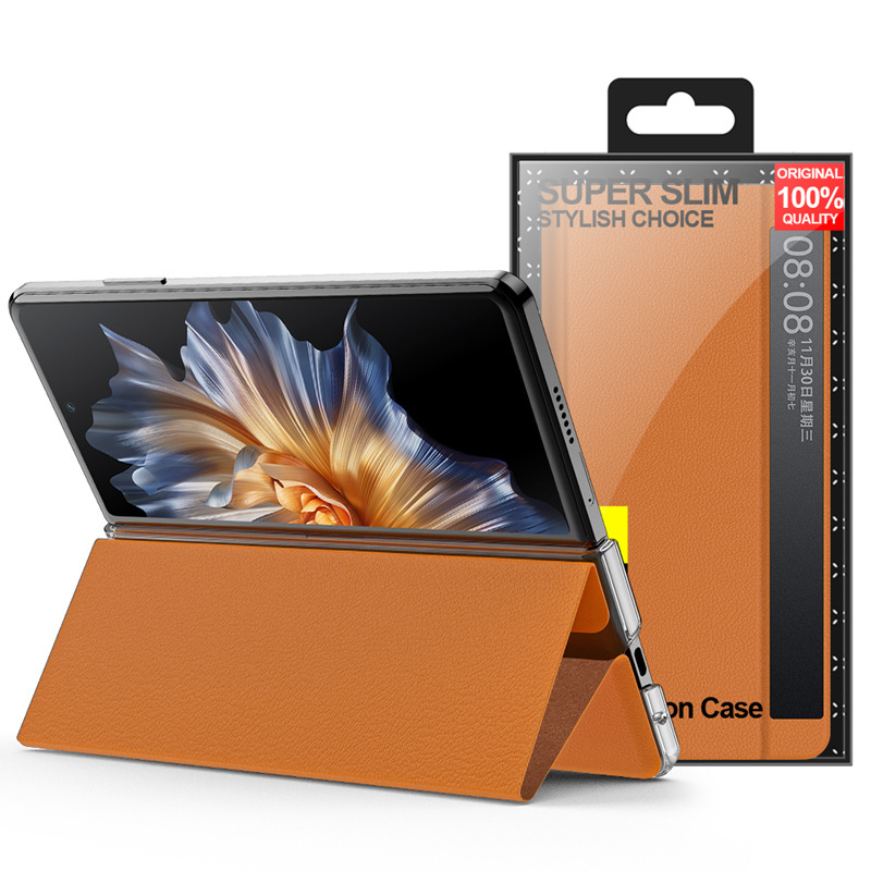 Carcasă din piele pentru Honor Magic V2, cu suport încorporat și fereastră inteligentă de somn – protecție la șocuri, disipare a căldurii, antiamprentă, rezistentă la uzură