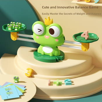 Образователна жаба-игра за развитие на логика и математика — балансова играчка за деца 4–6 г., пластмасова, неелектрическа, родителско-детско взаимодействие