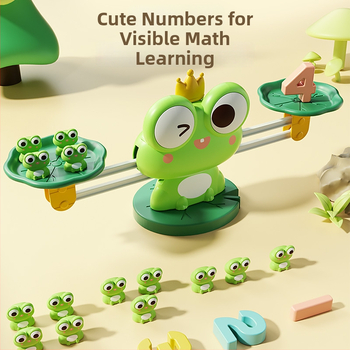 Образователна жаба-игра за развитие на логика и математика — балансова играчка за деца 4–6 г., пластмасова, неелектрическа, родителско-детско взаимодействие