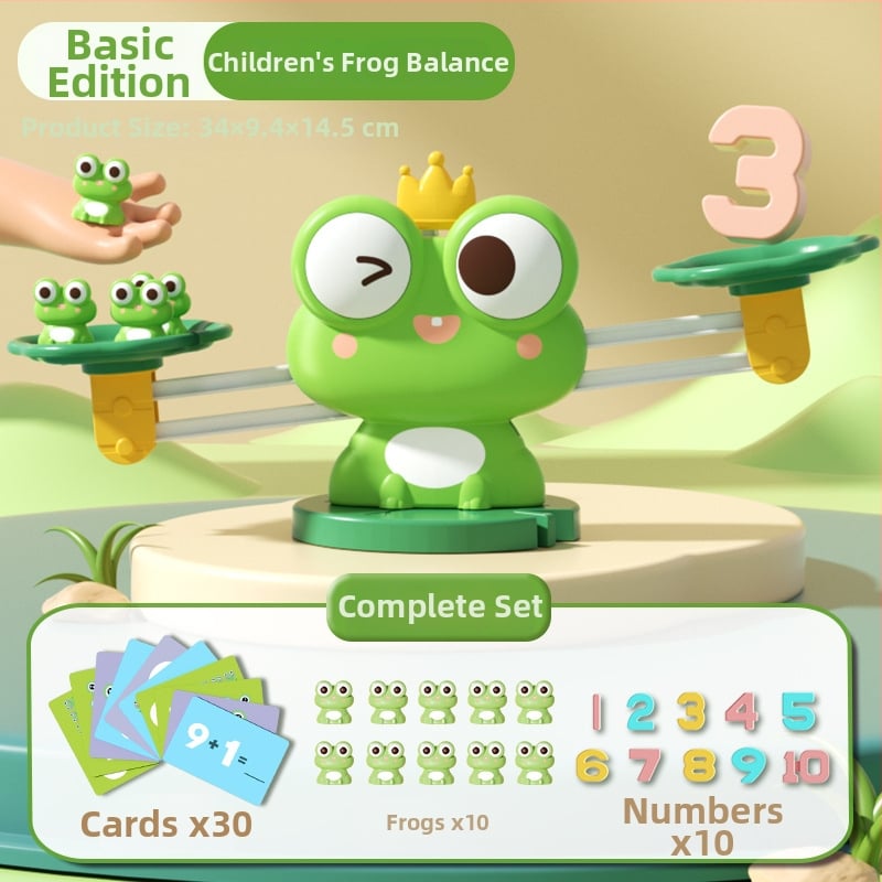 Образователна жаба-игра за развитие на логика и математика — балансова играчка за деца 4–6 г., пластмасова, неелектрическа, родителско-детско взаимодействие