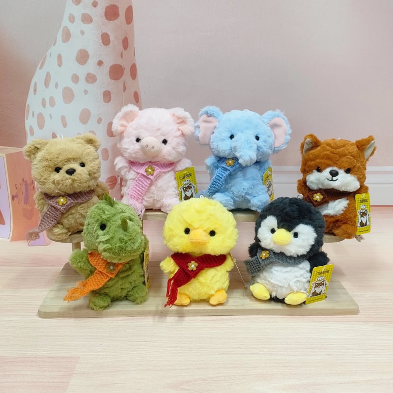 Λούτρινο ζωάκι για γραφείο – πιτσιρίκι, ελέφαντας και δεινόσαυρος, κοντό βελούδο, γέμισμα PP βαμβάκι, για 7–14 ετών