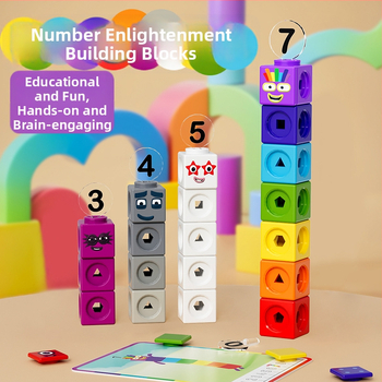 Švietimo skaitmeniniai statybiniai blokeliai ankstyvajai ugdymui – ABS plastikas, dideli blokeliai, 100–200 dalių, 4–6 metų vaikams, DIY surinkimas