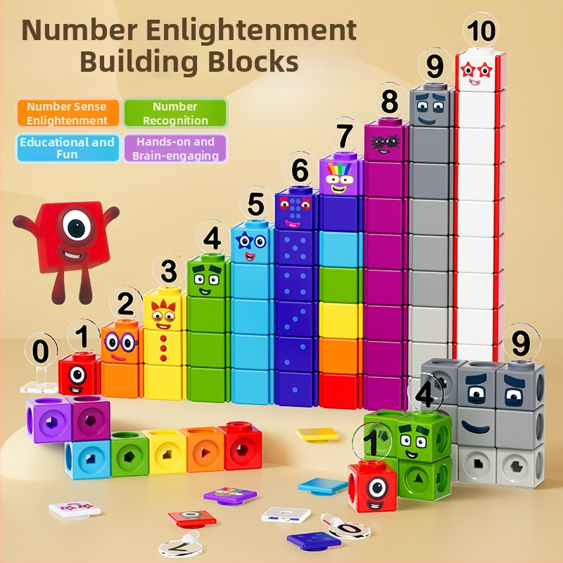 Švietimo skaitmeniniai statybiniai blokeliai ankstyvajai ugdymui – ABS plastikas, dideli blokeliai, 100–200 dalių, 4–6 metų vaikams, DIY surinkimas
