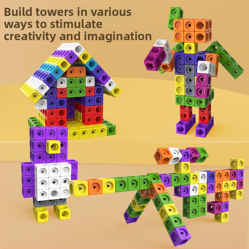 Švietimo skaitmeniniai statybiniai blokeliai ankstyvajai ugdymui – ABS plastikas, dideli blokeliai, 100–200 dalių, 4–6 metų vaikams, DIY surinkimas