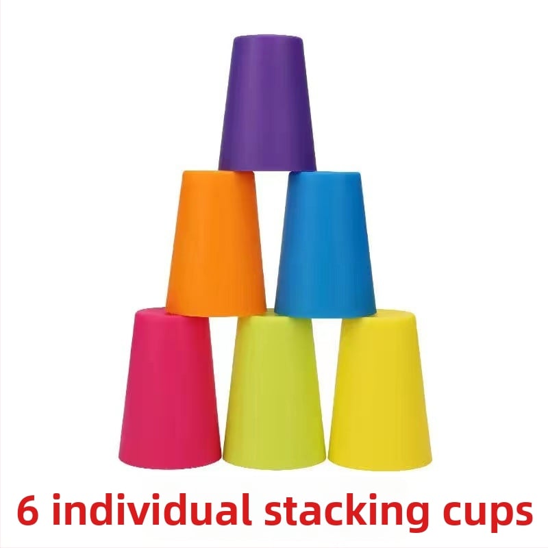 Чаши за подреждане - двуигрова интерактивна образователна играчка за деца (Пластмаса; възраст 4–6 г.; визуално разпознаване; трениране на когнитивното мислене)