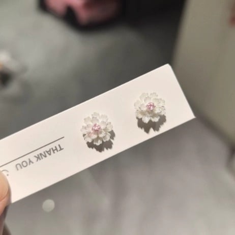 Cercei cu clips magnetici – design floare de camelia și fluture, fără găuri, unisex, Pangyi, primăvara 2025